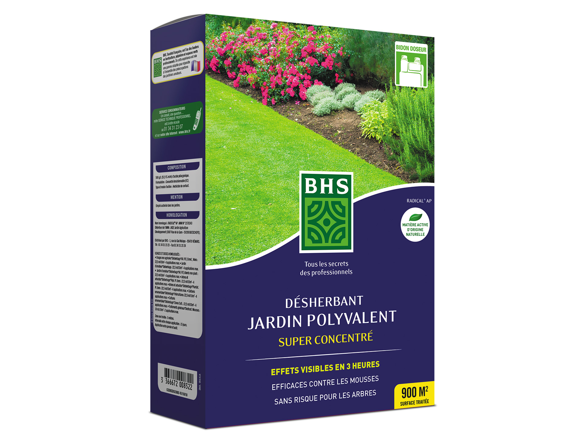 Désherbant jardin polyvalent super concentré 900ml BHS